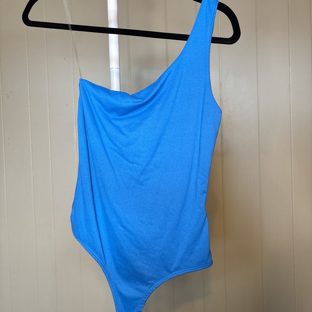 Gaze Vibrant Blue One-Shoulder Bodysuit